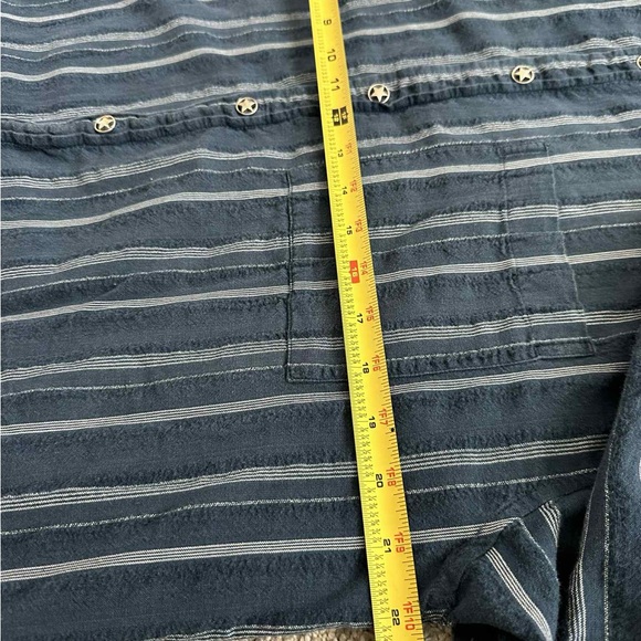 Scully Western Shirt L Blue Striped Star Buttons Vintage Cowboy Style - Picture 8 of 9